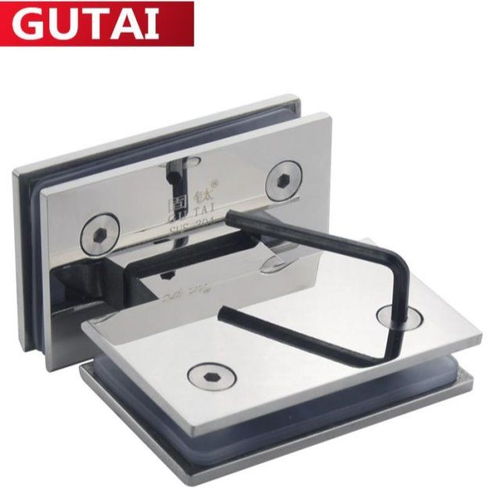 固鈦304不銹鋼玻璃門浴室夾 鏡面亮光無框門合頁 180度淋浴房鉸鏈